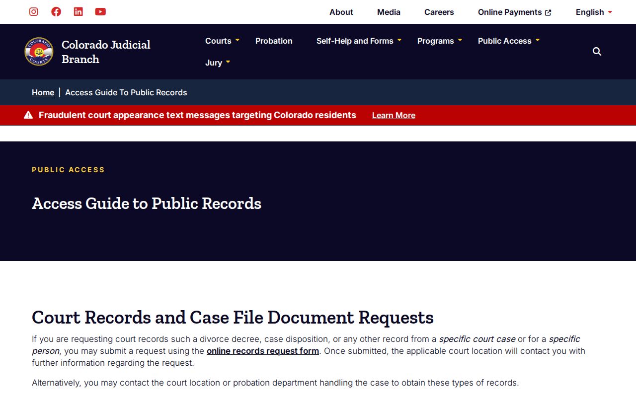 Official court warning about limits on online Phillips County warrant records
