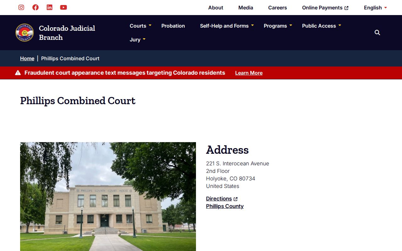 Phillips County warrant records Combined Court contact page